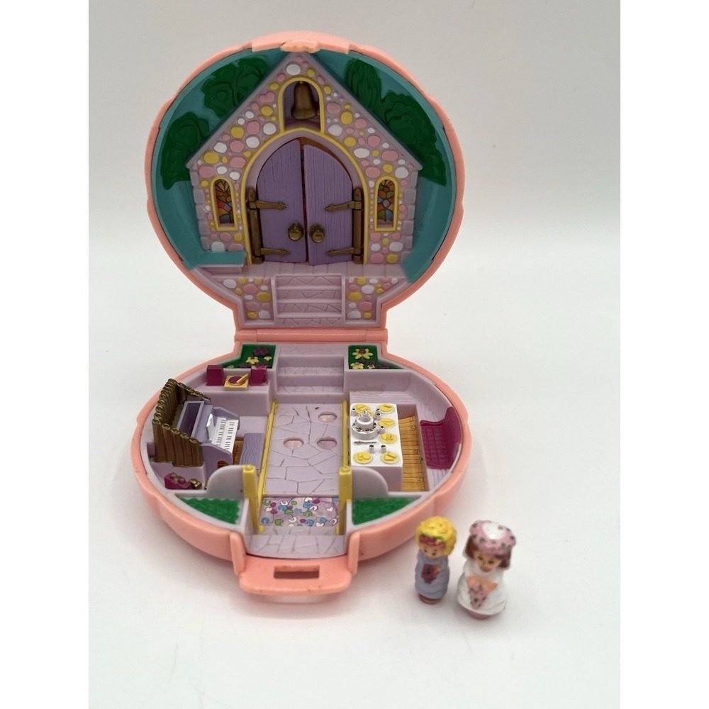 Vintage Bluebird 1989 Polly Pocket Nancy's Wedding Day Compact 2 Figures